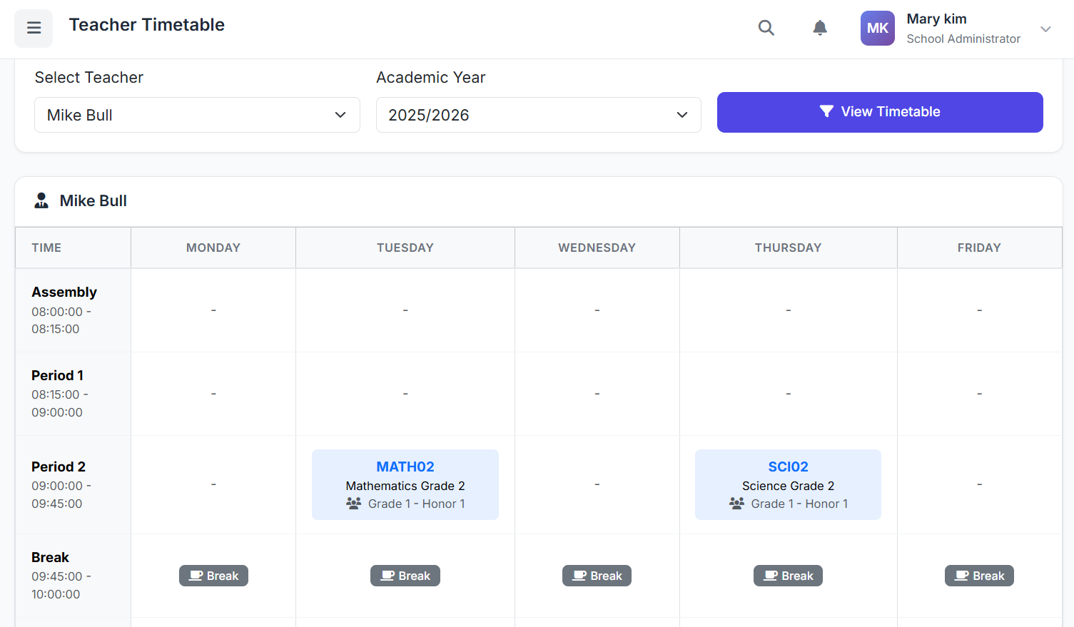 Part 16: Teacher Timetable Module Guide in SSMS