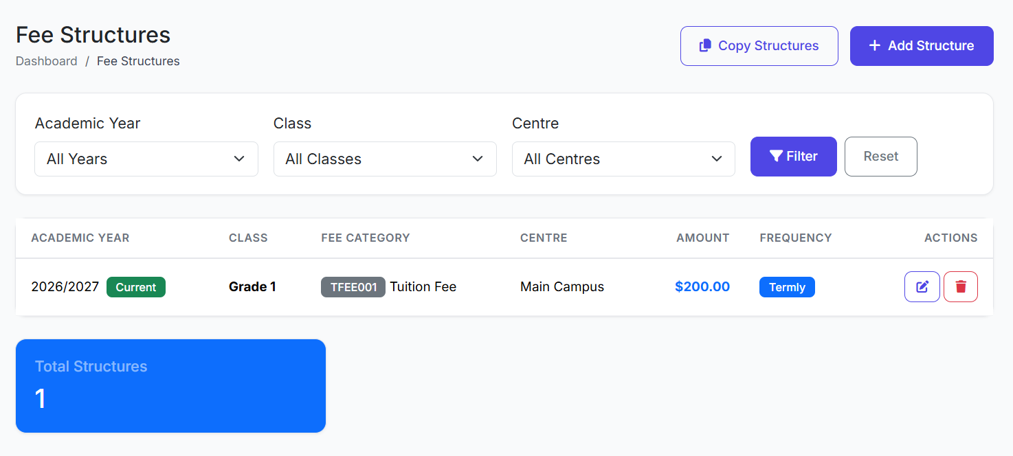 Part 26: Fee Structures Module Guide in SSMS