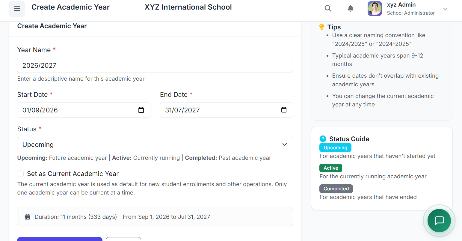 Part 7: Academic Years Module Guide in SSMS