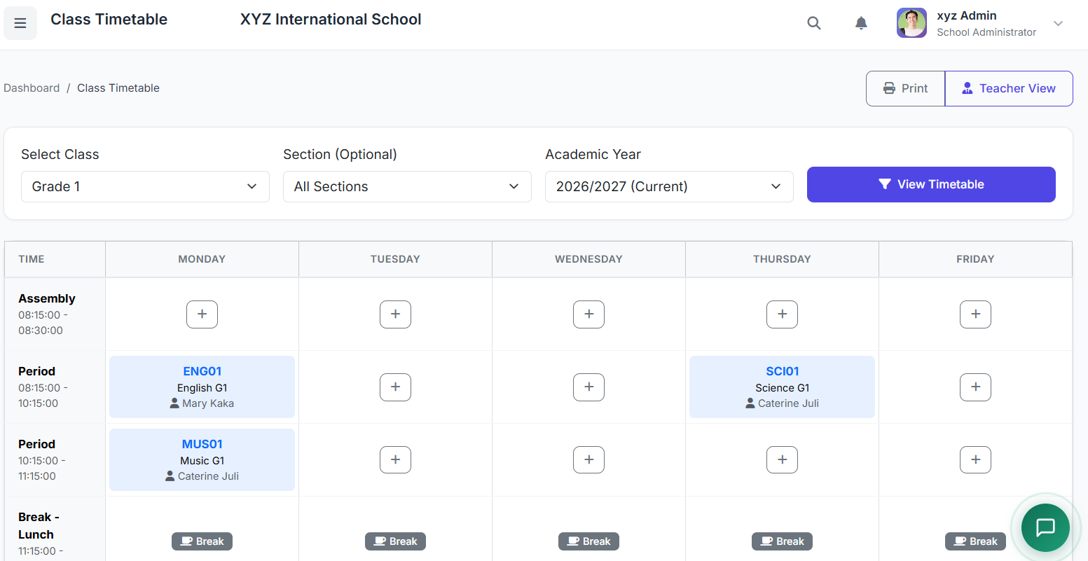Part 24: Class Timetable Guide in SSMS