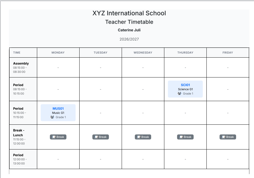 Part 25: Teacher Timetable Guide in SSMS