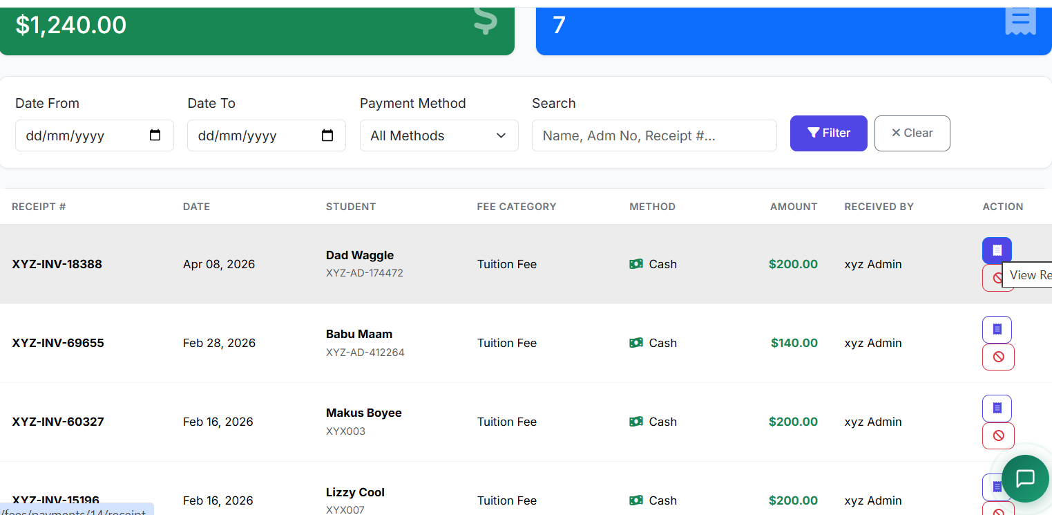 Part 30. Fees Assignment, Payment and Cancellation