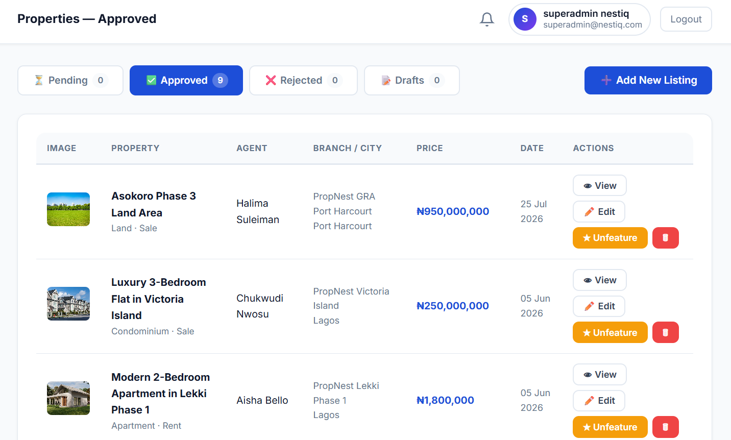 NestIQ - Real Estate Listing and Brokerage Management Platform